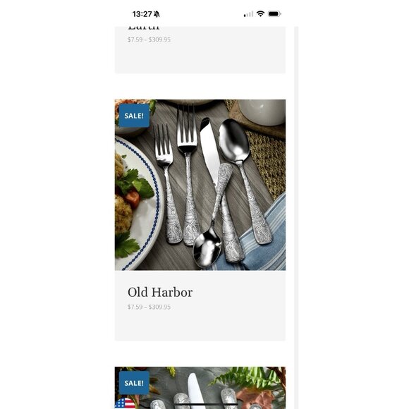 16 Piece Old Harbor Liberty Tabletop Silverware Set Fishing Boating Ships Lake - Picture 8 of 13